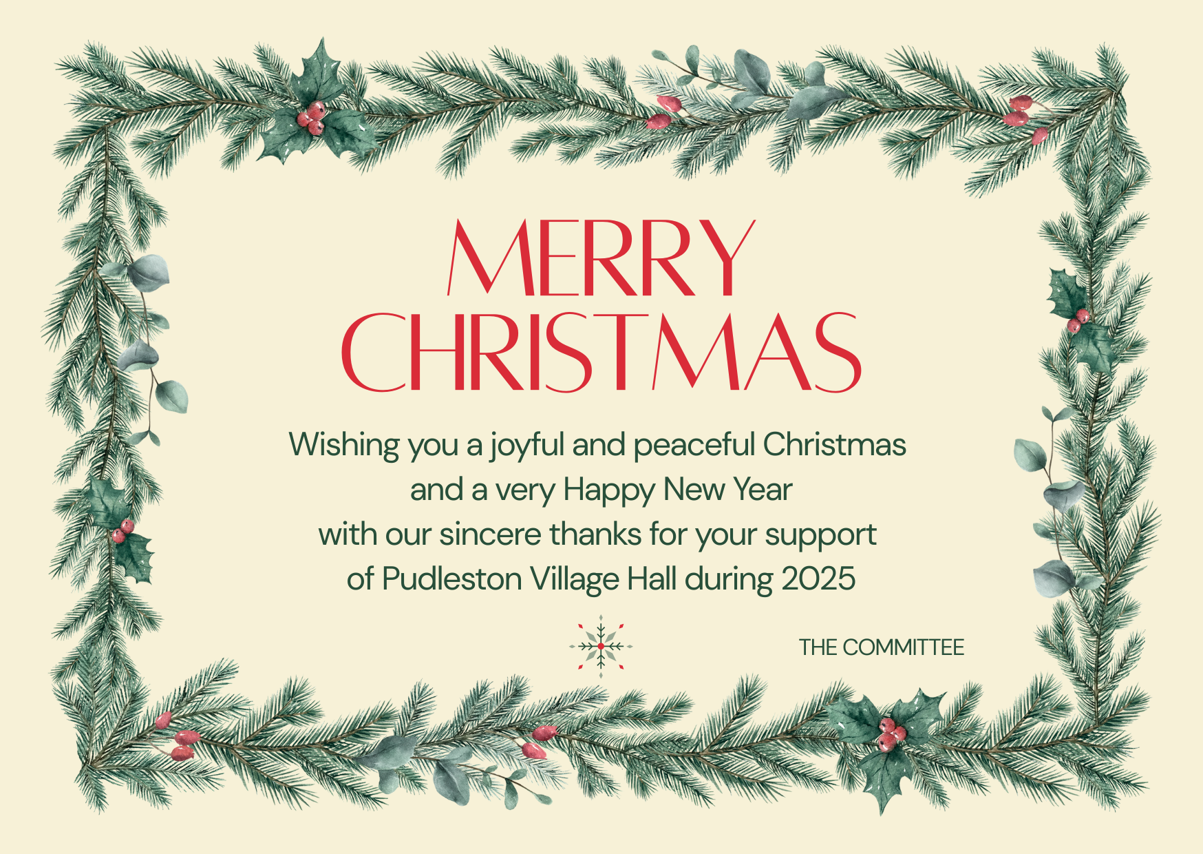 Cream and Green Simple Minimalist Decorative Merry Christmas 2025 Card.png